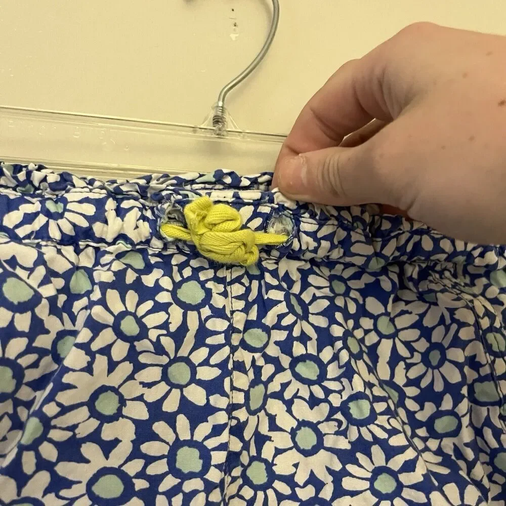 Mini Boden Blue Floral Girls Shorts 9Y Cotton Pull-On Mini Cottagecore